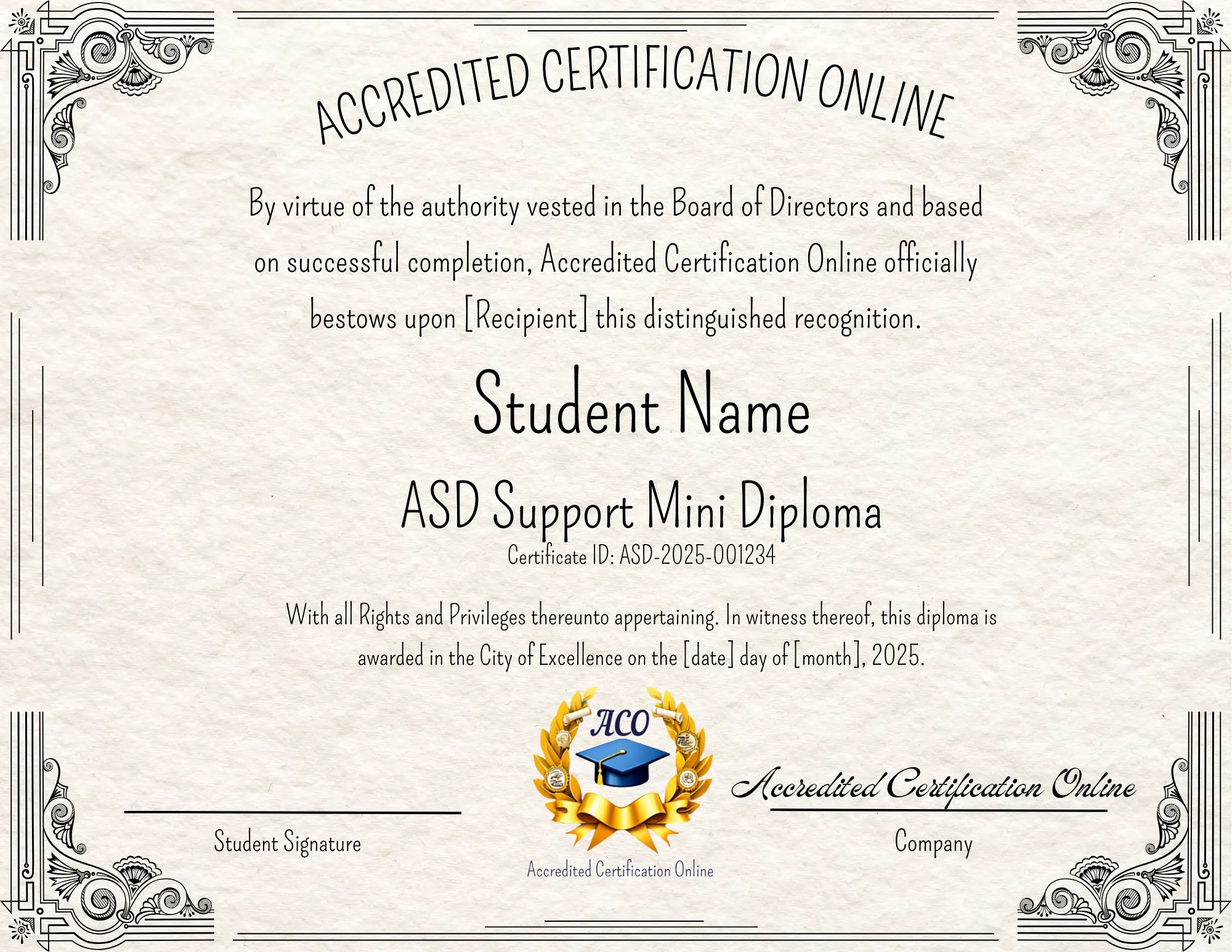 Official ASD Support Mini Diploma